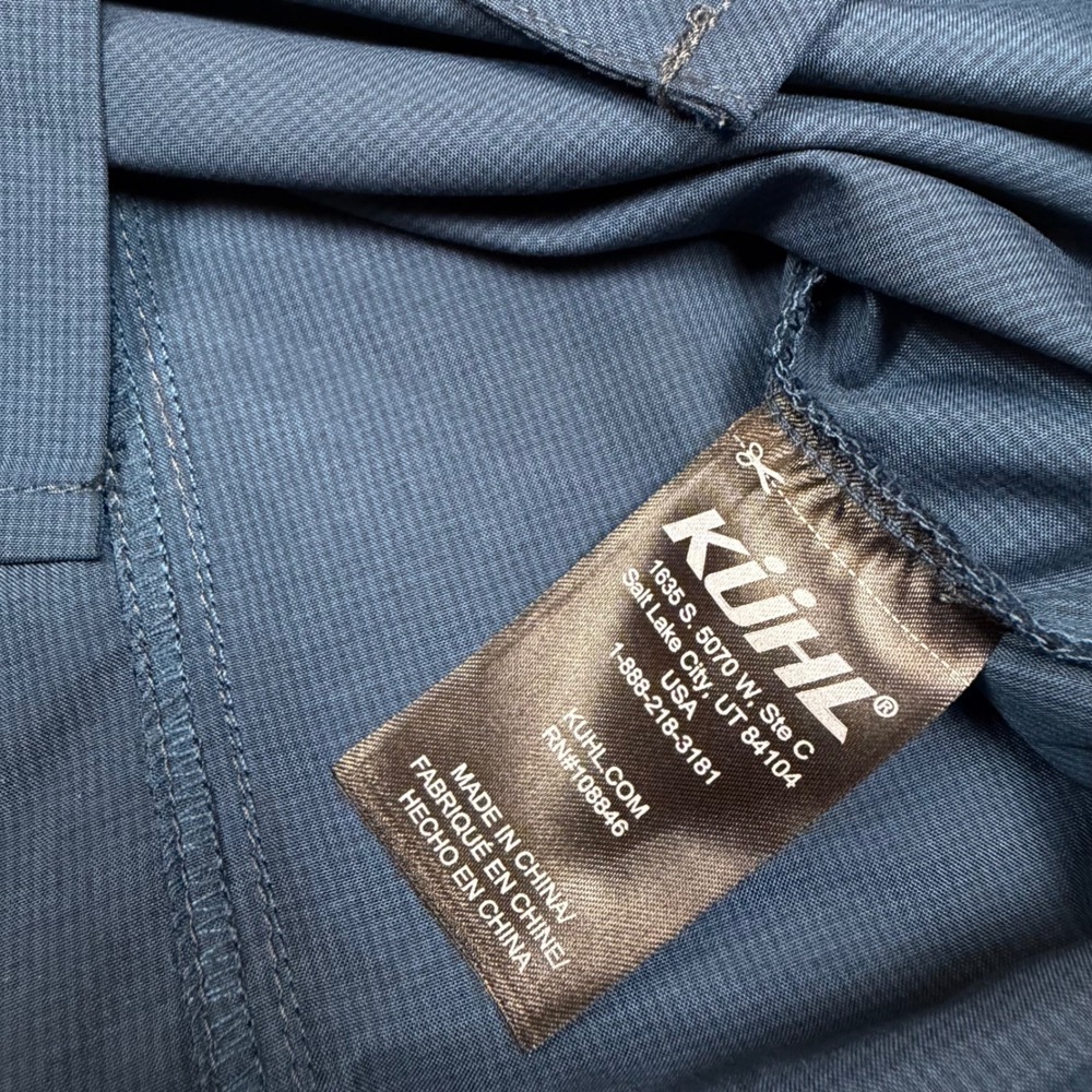 Kuhl Airspeed Mens Blue Short Sleeve Button Down Hiking Shirt 7276 Medium - Picture 7 of 8